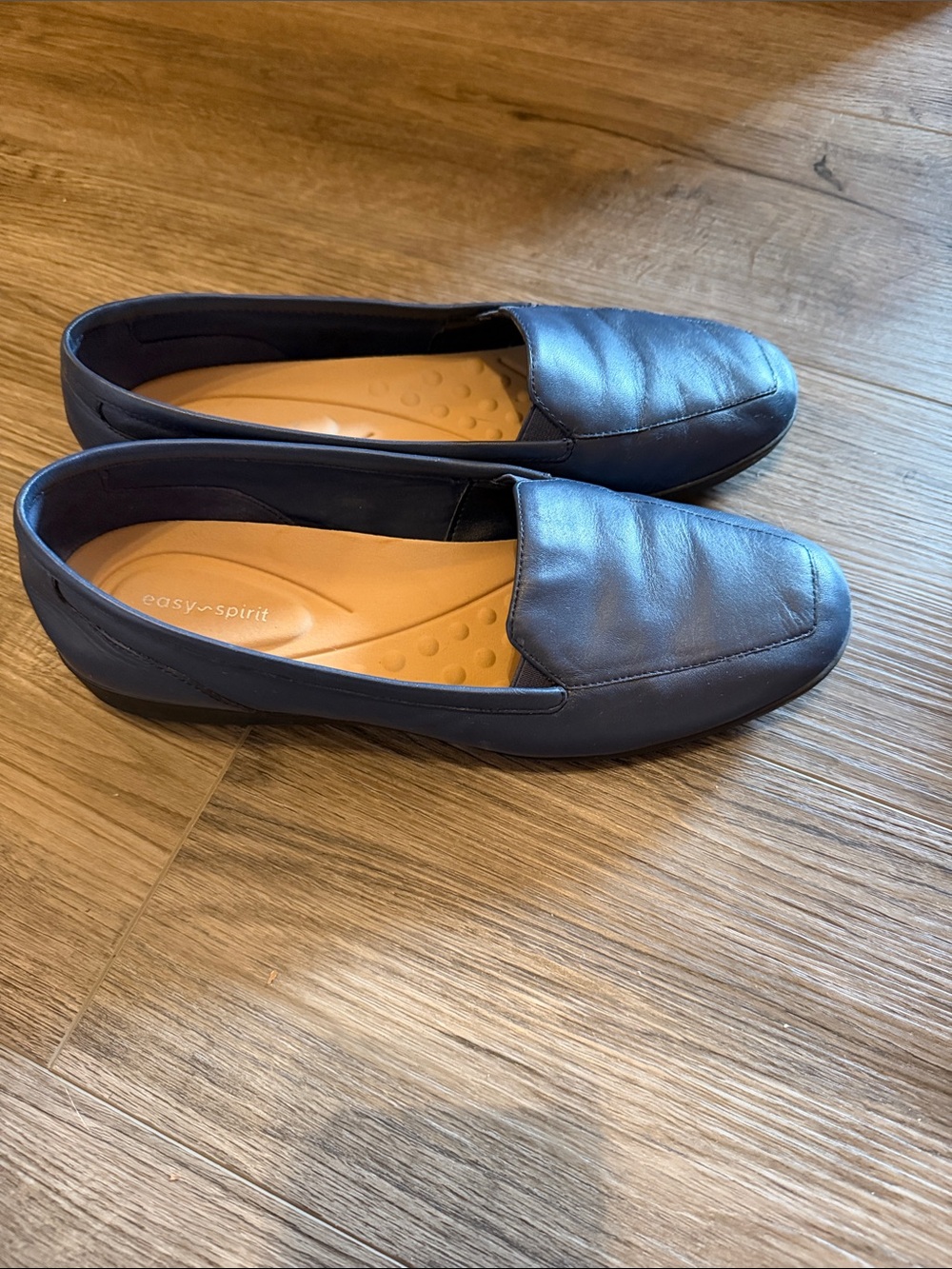 Easy Spirit Navy Leather Slip-On Loafers for Women
